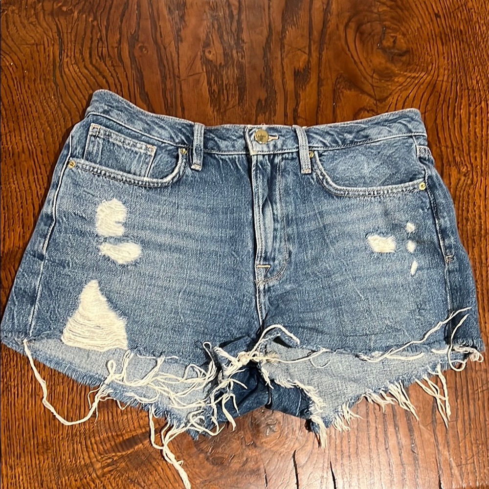 Frame Le Brigette Raw Hem Denim Shorts